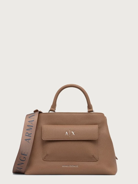 Zdjęcie produktu Armani Exchange torebka damska z imitacji skóry beżowy