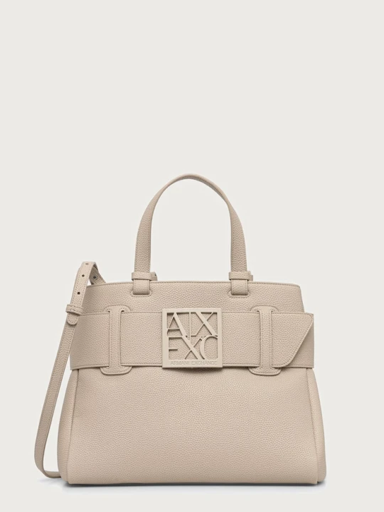 Zdjęcie produktu Armani Exchange torebka damska z imitacji skóry beżowy