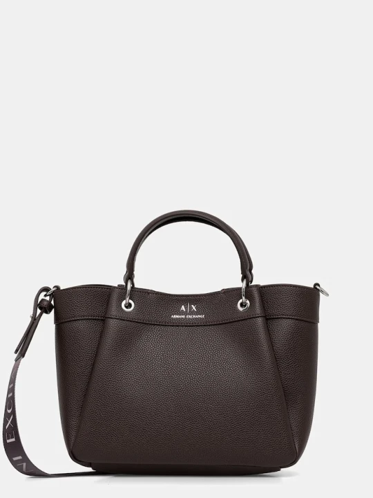 Zdjęcie produktu Armani Exchange torebka damska z imitacji skóry brązowy