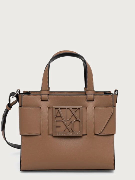 Zdjęcie produktu Armani Exchange torebka damska z imitacji skóry brązowy