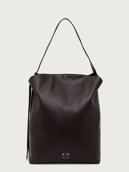 Zdjęcie produktu Armani Exchange torebka hobo damska z imitacji skóry brązowy