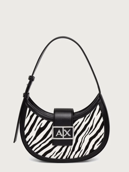 Zdjęcie produktu Armani Exchange torebka hobo damska z imitacji skóry czarny