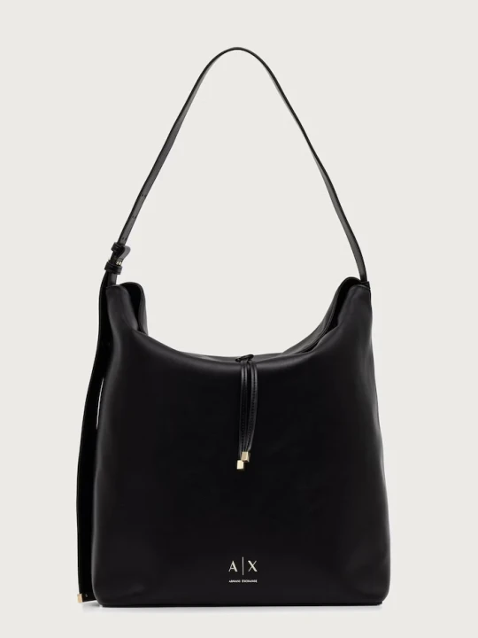 Zdjęcie produktu Armani Exchange torebka hobo damska z imitacji skóry czarny
