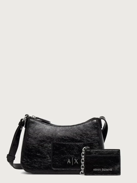 Zdjęcie produktu Armani Exchange torebka hobo damska z imitacji skóry czarny