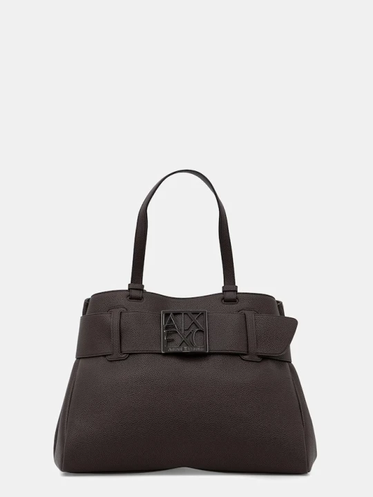 Zdjęcie produktu Armani Exchange torebka shopper damska z imitacji skóry brązowy