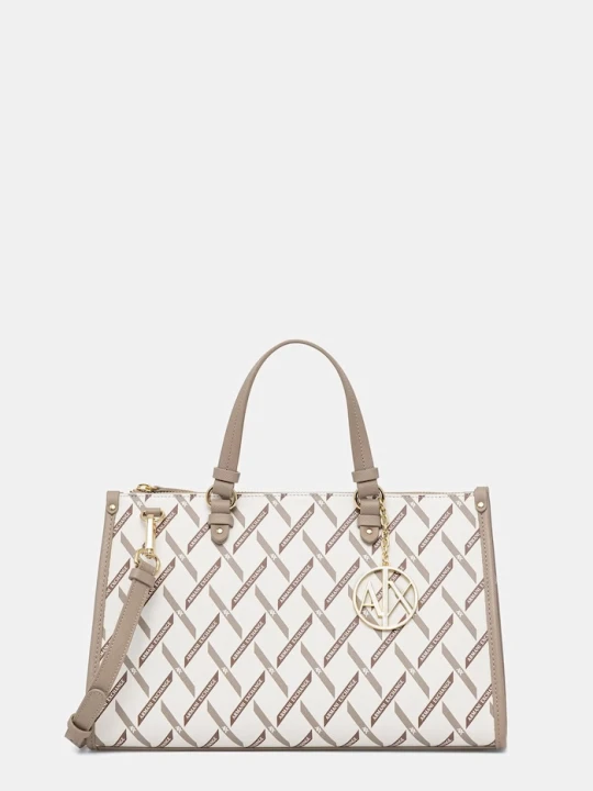Zdjęcie produktu Armani Exchange torebka shopper damska z imitacji skóry beżowy