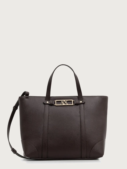 Zdjęcie produktu Armani Exchange torebka shopper damska z imitacji skóry brązowy