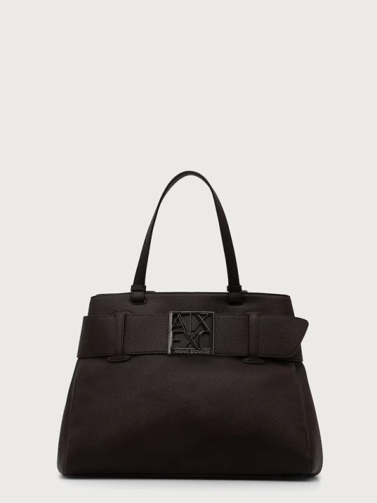 Zdjęcie produktu Armani Exchange torebka shopper damska z imitacji skóry brązowy