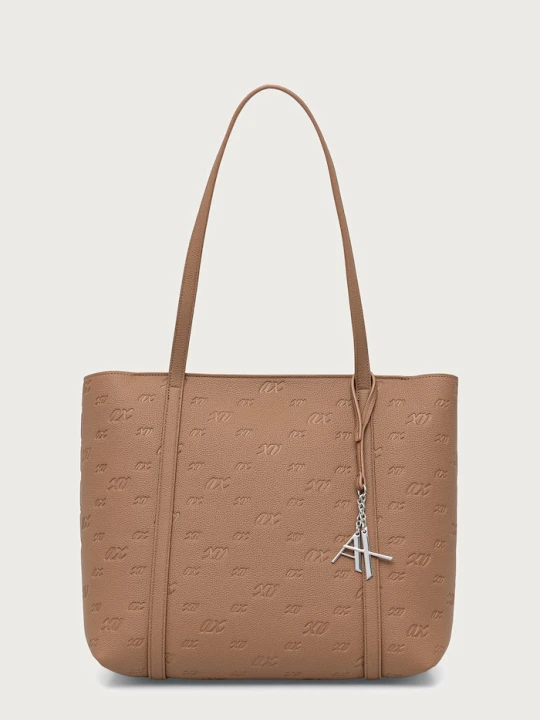 Zdjęcie produktu Armani Exchange torebka shopper damska z imitacji skóry brązowy