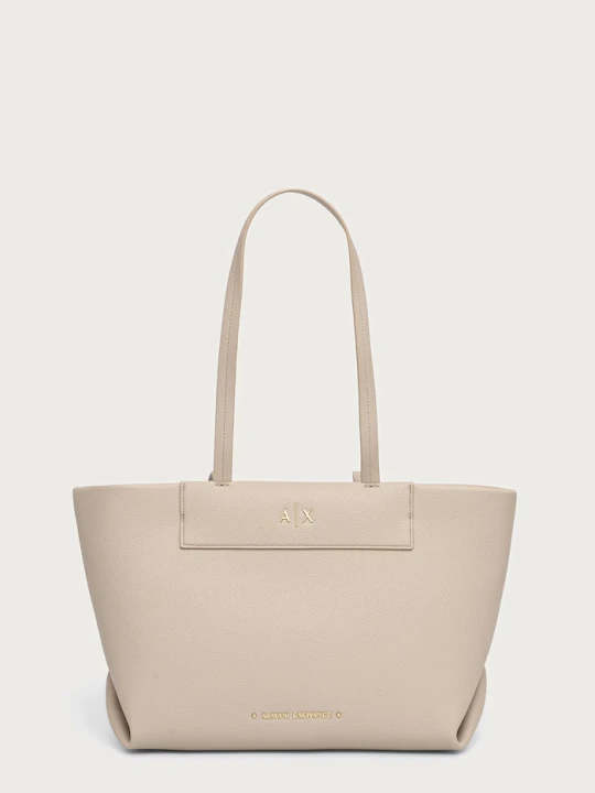 Zdjęcie produktu Armani Exchange torebka tote damska z imitacji skóry beżowy