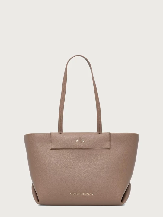 Zdjęcie produktu Armani Exchange torebka tote damska z imitacji skóry beżowy