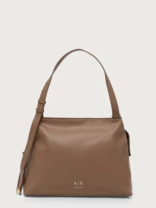 Zdjęcie produktu Armani Exchange torebka tote damska z imitacji skóry beżowy