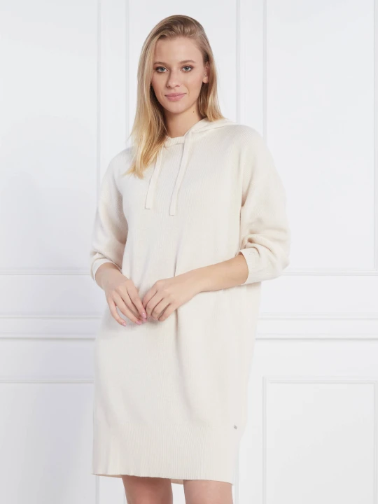 Zdjęcie produktu Armani Exchange Wełniana sukienka VESTITO kremowy