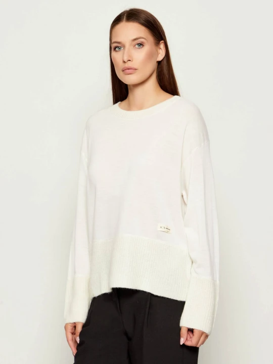 Zdjęcie produktu Armani Exchange Wełniany sweter | Relaxed fit ecru
