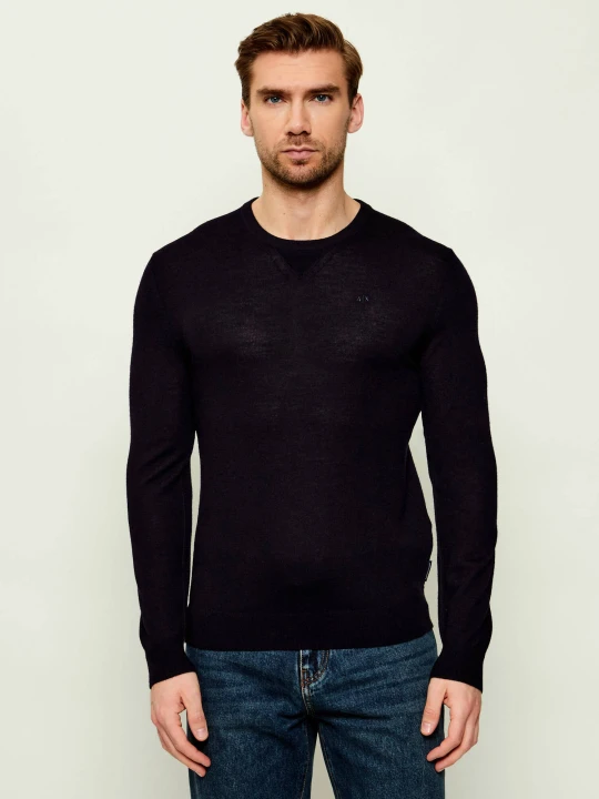 Zdjęcie produktu Armani Exchange Wełniany sweter | Slim Fit granatowy