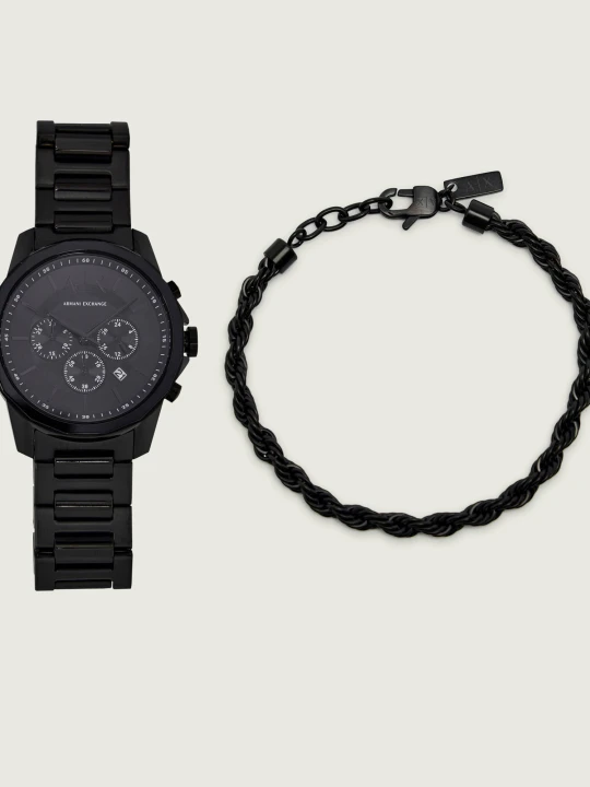 Zdjęcie produktu Armani Exchange Zegarek + bransoleta Banks Chronograph AX7163SET czarny