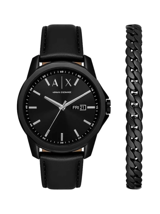 Zdjęcie produktu Armani Exchange zegarek i bransoletka czarny