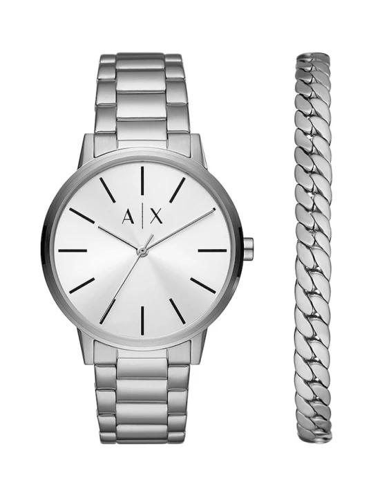 Zdjęcie produktu Armani Exchange zegarek i bransoletka srebrny