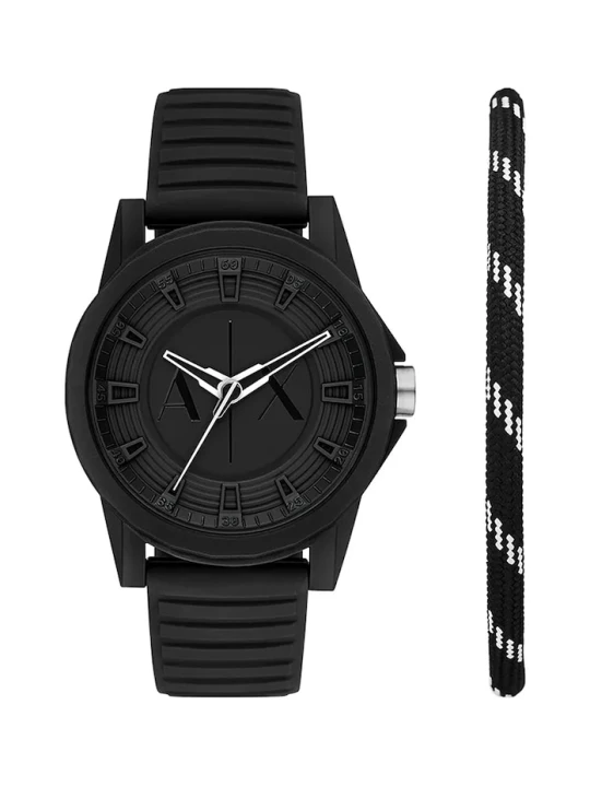 Zdjęcie produktu Armani Exchange zegarek i bransoletka czarny