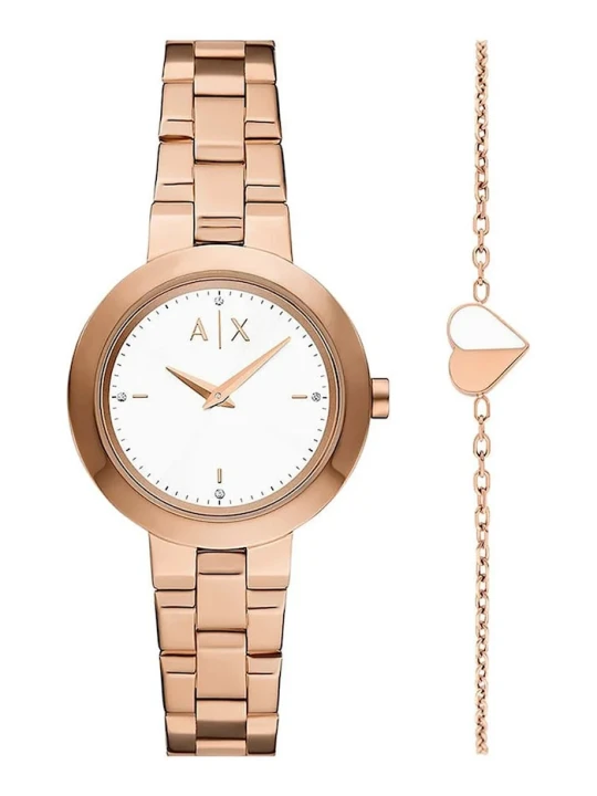 Zdjęcie produktu Armani Exchange zegarek i bransoletka złoty