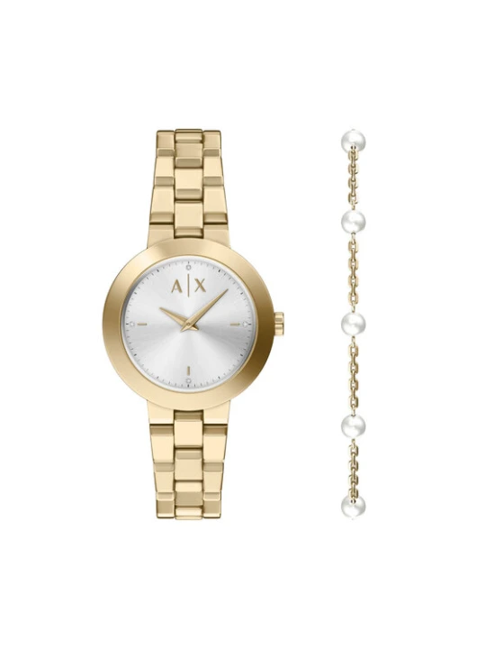 Zdjęcie produktu Armani Exchange Zestaw zegarek i bransoletka Jackie AX7185SET Złoty