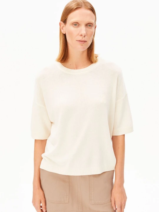 Zdjęcie produktu ARMEDANGELS koszula z dzianiny z zawartością lnu - SL Linen Blend Kobiety beżowy