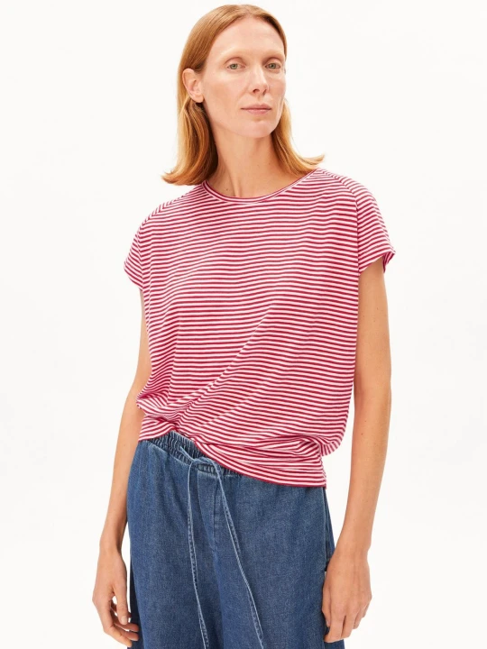 Zdjęcie produktu ARMEDANGELS Koszulka - Slub Jersey Stripe Kobiety Bawełna czerwony