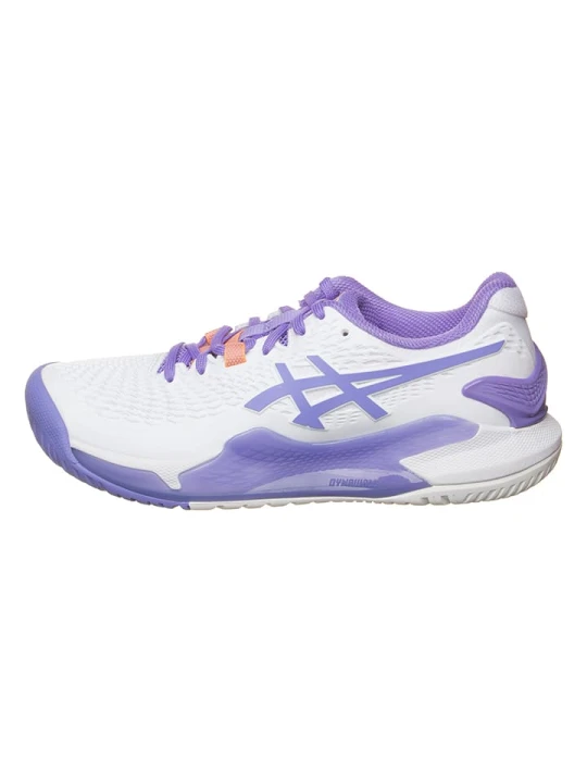 Zdjęcie produktu asics Buty "Resolution 9" w kolorze biało-fioletowym do tenisa rozmiar: 39