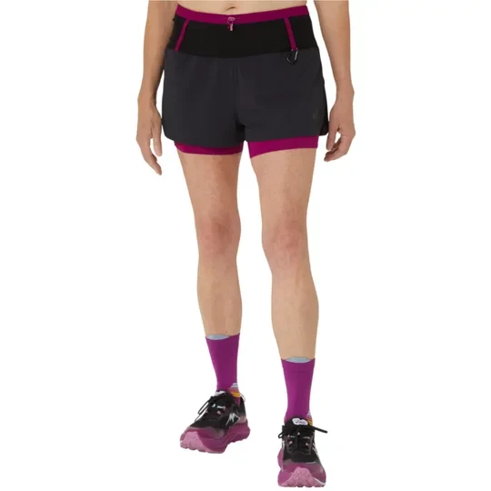 Zdjęcie produktu ASICS Fujitrail 2-N-1 Short 2012C719-002, Damskie, Czarne, spodenki, nylon, rozmiar: L