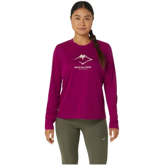 Zdjęcie produktu ASICS Fujitrail Logo LS Top 2012D042-500, Damskie, Fioletowe, longsleevy, poliester, rozmiar: L