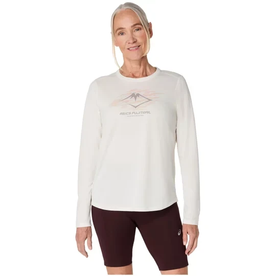 Zdjęcie produktu ASICS Fujitrail Logo LS Top 2012D315-100, Damskie, Białe, longsleevy, poliester, rozmiar: M