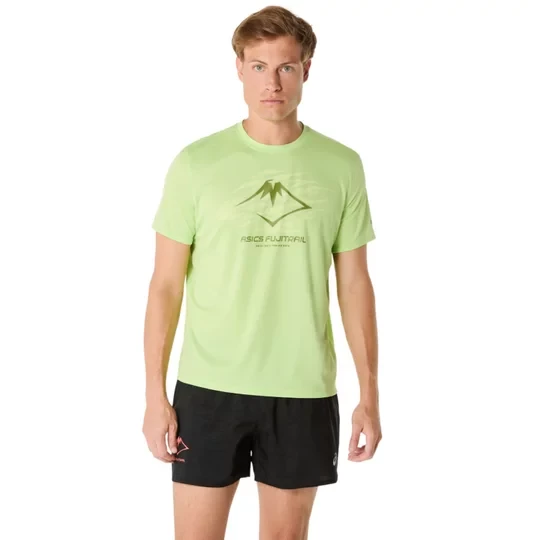 Zdjęcie produktu ASICS Fujitrail Logo SS Top 2011C981-300, Męskie, Zielone, t-shirty, poliester, rozmiar: L