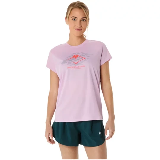 Zdjęcie produktu ASICS Fujitrail Logo SS Top 2012C971-700, Damskie, Fioletowe, t-shirty, poliester, rozmiar: L