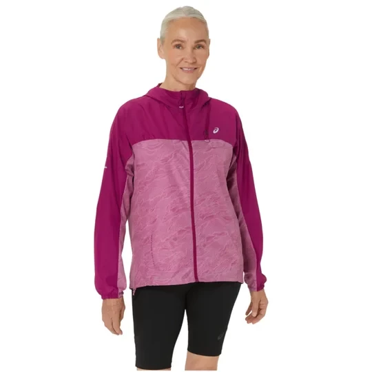 Zdjęcie produktu ASICS Fujitrail Packable Windbreaker 2012C977-500, Damskie, Fioletowe, kurtki, poliester, rozmiar: M