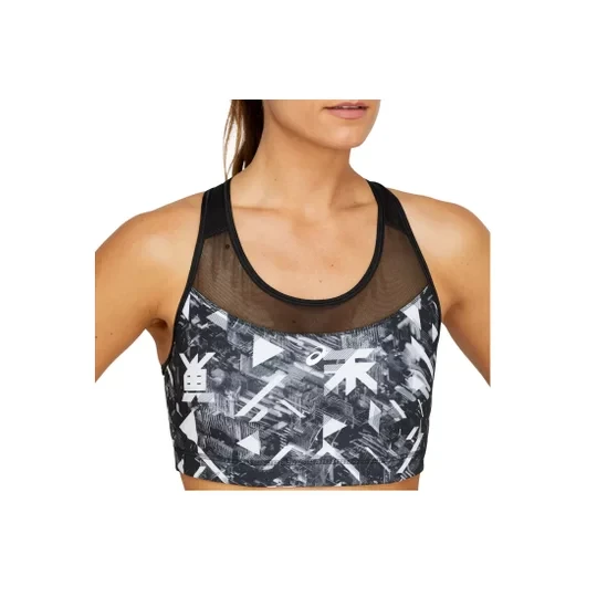 Zdjęcie produktu Asics Future Tokyo Aop Bra 2012B040-001, Damskie, Czarne, biustonosze sportowe, poliester, rozmiar: XS