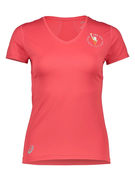 Zdjęcie produktu asics Koszulka sportowa "Marathon Favorite" w kolorze czerwonym rozmiar: S