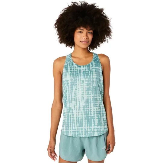 Zdjęcie produktu ASICS Road All Over Print Tank 2012D071-300, Damskie, Zielone, t-shirty, poliester, rozmiar: L