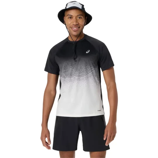 Zdjęcie produktu ASICS Road Fade SS Top 2011D512-001, Męskie, Czarne, t-shirty, poliester, rozmiar: L
