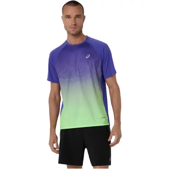 Zdjęcie produktu ASICS Road Fade SS Top 2011D512-401, Męskie, Niebieskie, t-shirty, poliester, rozmiar: L