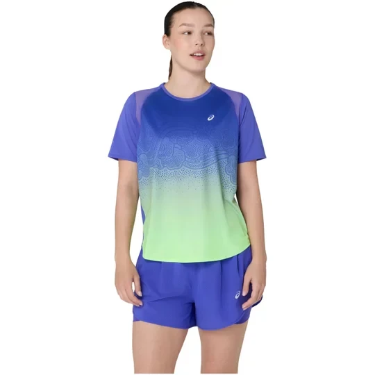 Zdjęcie produktu ASICS Road Fade SS Top 2012D420-400, Damskie, Niebieskie, t-shirty, poliester, rozmiar: L