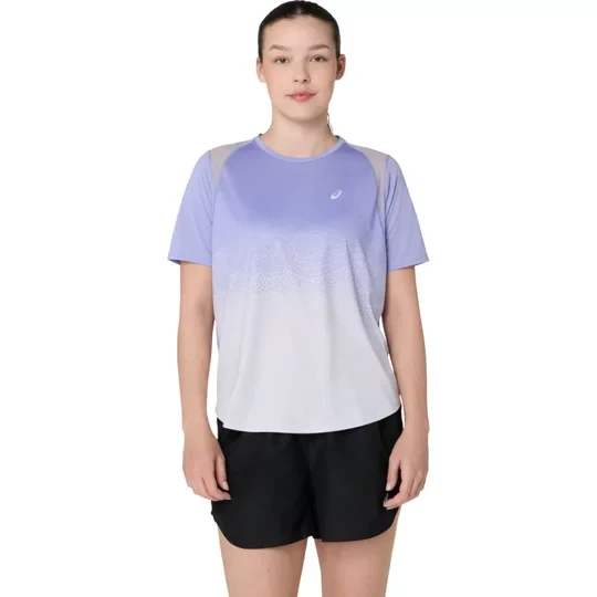 Zdjęcie produktu ASICS Road Fade SS Top 2012D420-500, Damskie, Fioletowe, t-shirty, poliester, rozmiar: L