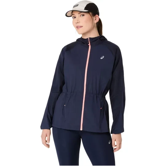 Zdjęcie produktu ASICS Road Packable Jacket 2012D076-400, Damskie, Granatowe, kurtki, nylon, rozmiar: L