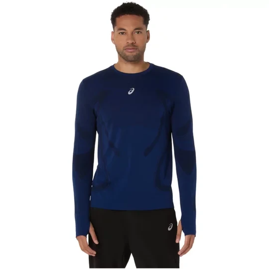 Zdjęcie produktu ASICS Road Seamless LS Top 2011D356-400, Męskie, Granatowe, longsleevy, poliester, rozmiar: L