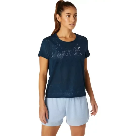 Zdjęcie produktu Asics Ventilate SS Top 2012C033-401, Damskie, Granatowe, t-shirty, poliester, rozmiar: XS