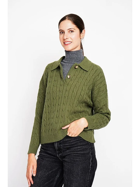 Zdjęcie produktu ASSUILI Sweter w kolorze khaki rozmiar: 42