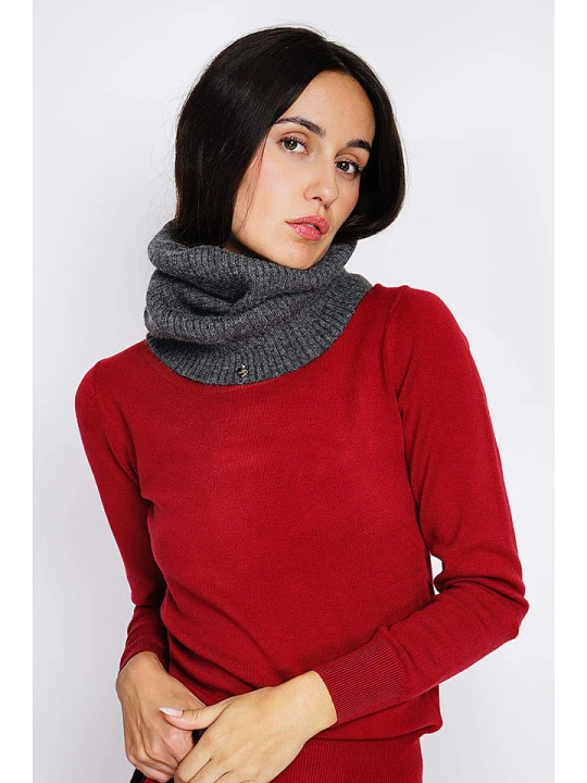 Zdjęcie produktu ASSUILI Szal-koło w kolorze szarym - szer. 40 cm rozmiar: onesize