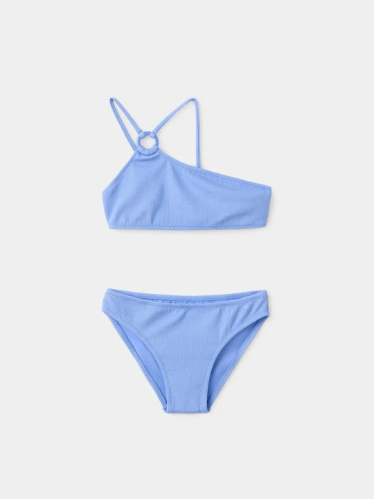 Zdjęcie produktu Asymetryczne bikini z kółkiem niebieski - Dzieci - lata - MANGO KIDS