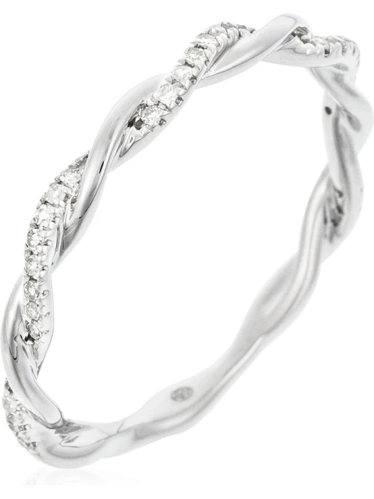 Zdjęcie produktu ATELIER DU DIAMANT Złoty pierścionek "Entrotillement" z diamentami rozmiar: 62 srebrny
