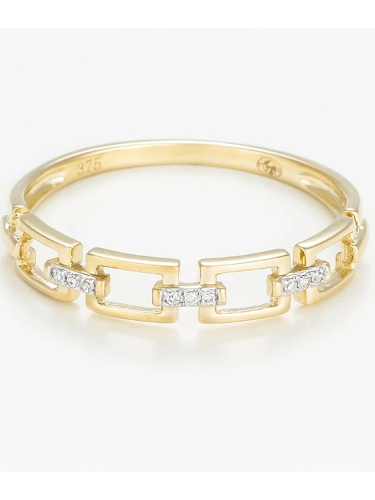 Zdjęcie produktu ATELIER DU DIAMANT Złoty pierścionek "Maillage" z diamentami rozmiar: 52