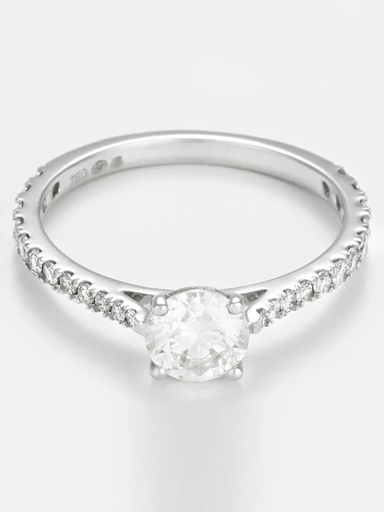 Zdjęcie produktu ATELIER DU DIAMANT Złoty pierścionek "Solitaire Royal" z diamentami rozmiar: 48 srebrny